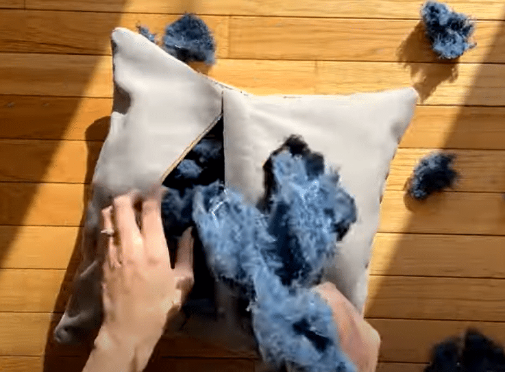 Upcycled pillow stuffing made from my synthetic clothing - Zero waste and  sustainable living blog